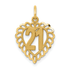 10k 21 in Heart Charm