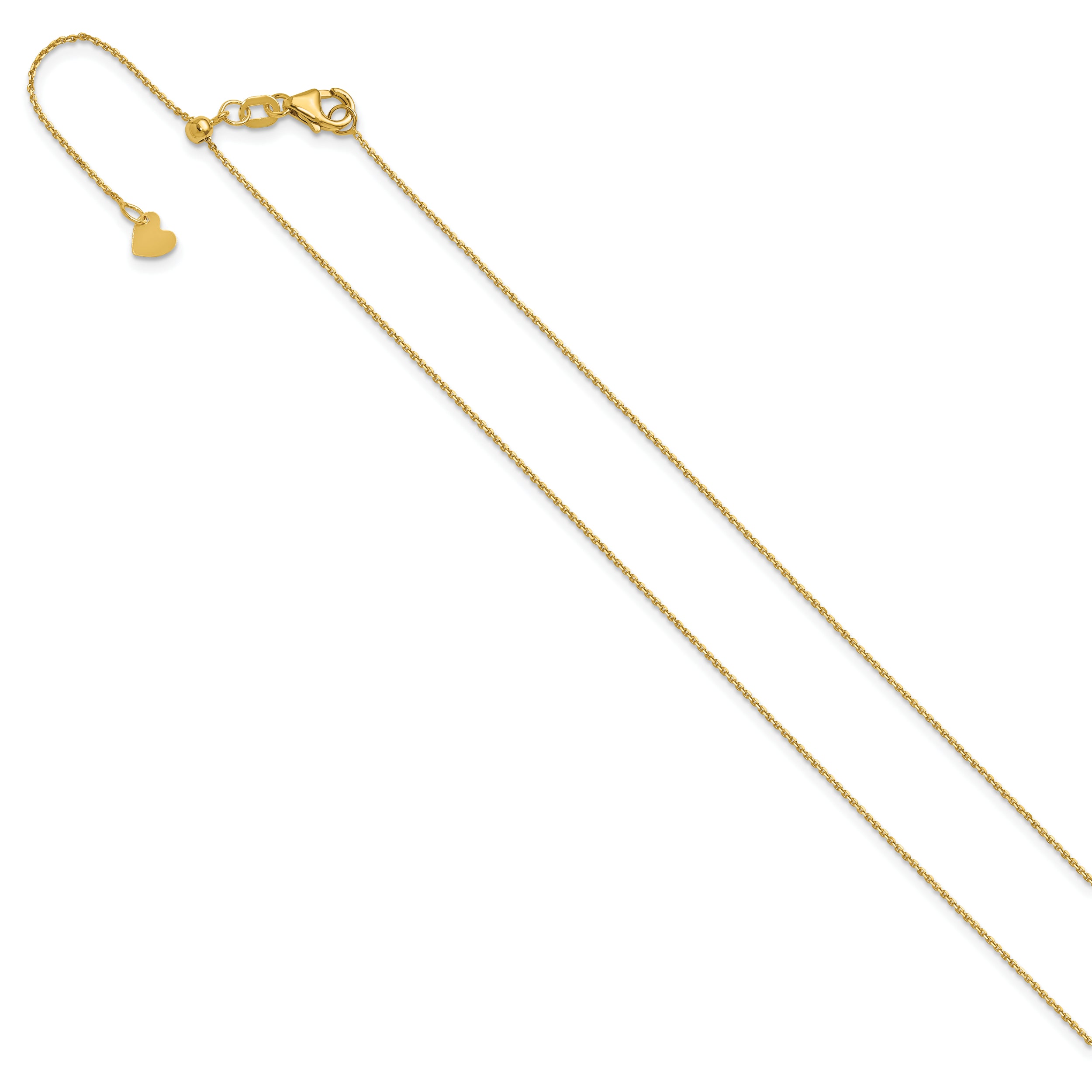 14K Adjustable  1mm D/C Cable Chain