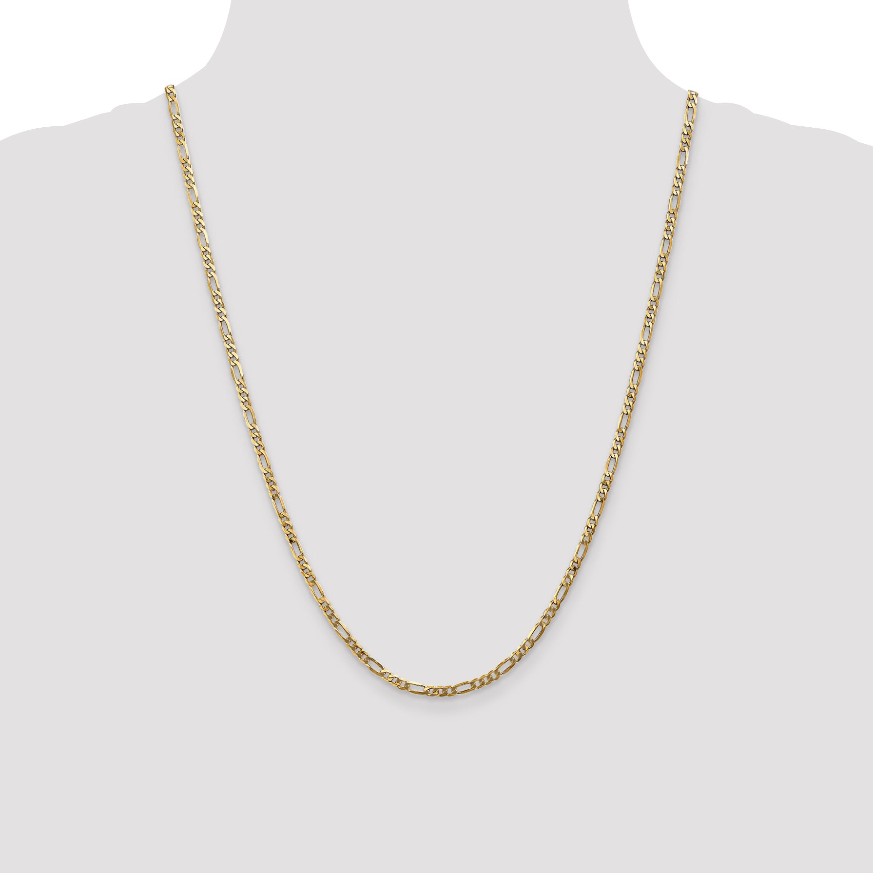 14K 3.25mm Flat Figaro Chain