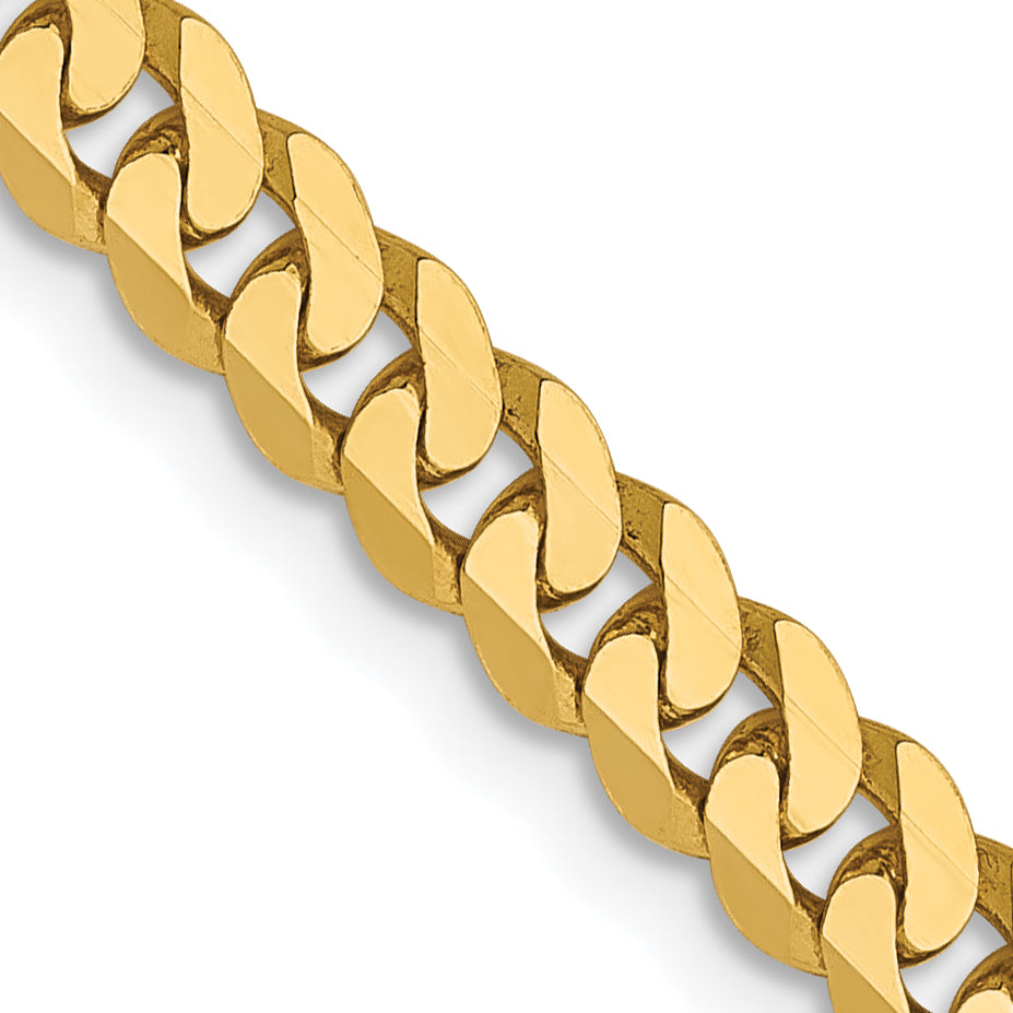 14K 3.9mm Flat Beveled Curb Chain