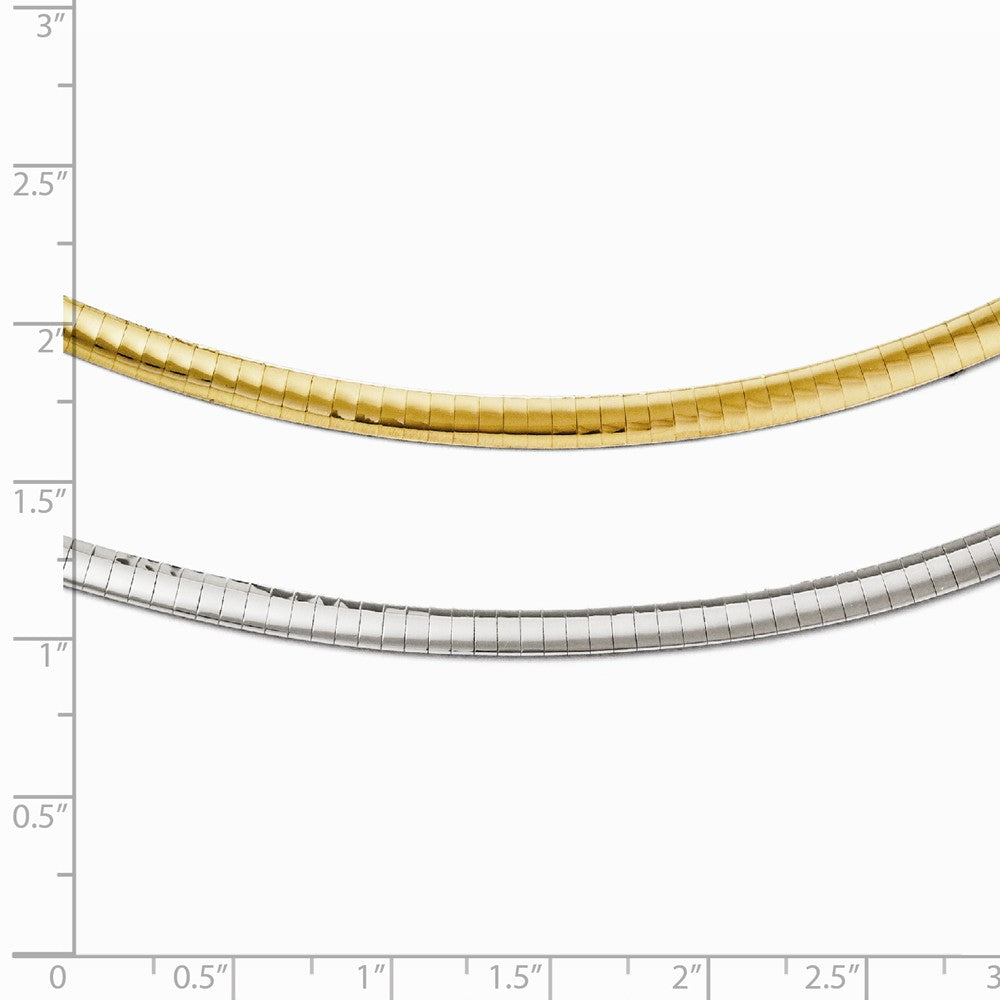 Leslie's 14K 4mm Two-tone Reversible Omega Necklace