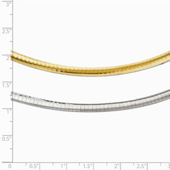 Leslie's 14K 4mm Two-tone Reversible Omega Necklace