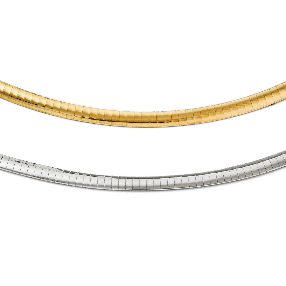 Leslie's 14K Gold Two-Tone Reversible Omega Necklace 16 Elegant Design