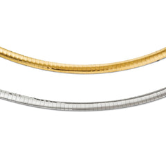 Leslie's 14K Gold Two-Tone Reversible Omega Necklace 16 Elegant Design