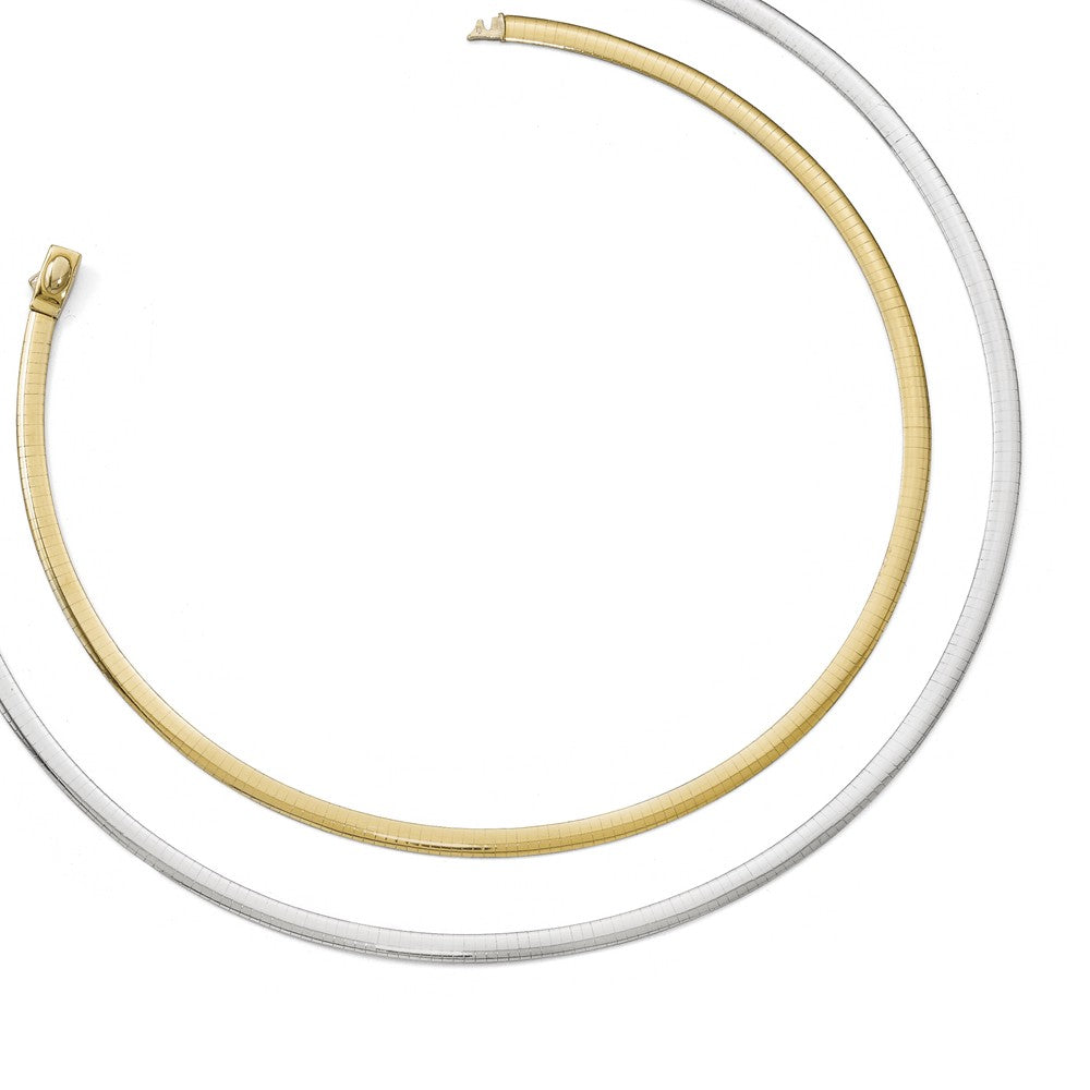 Leslie's 14K Two-tone 5MM Reversible Omega Necklace