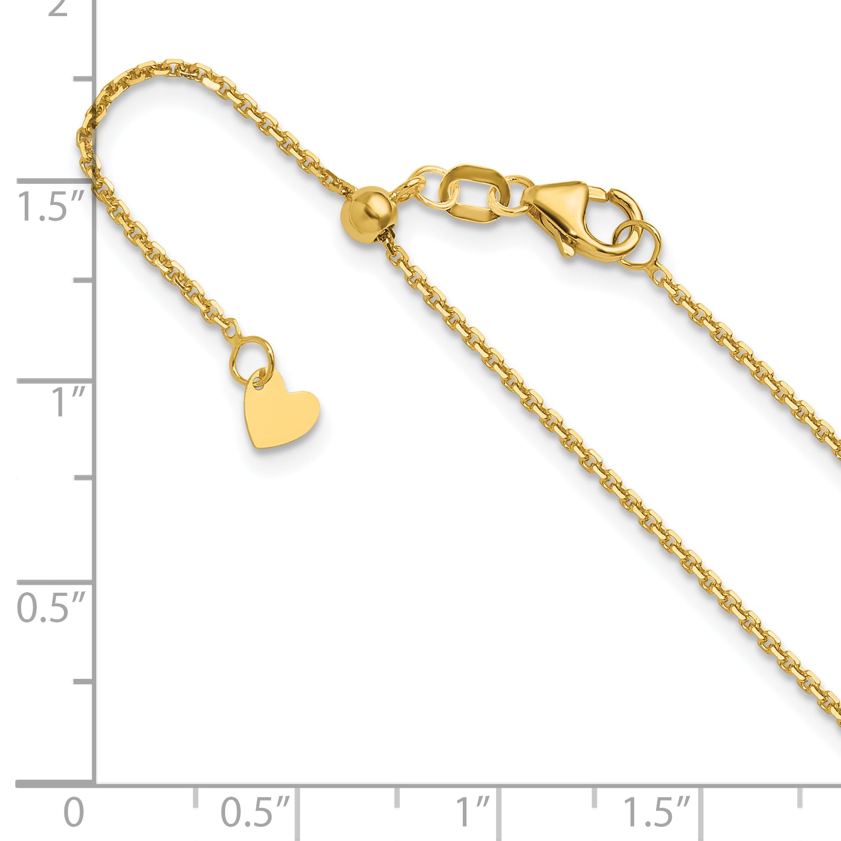 14K Adjustable  1.25mm D/C Cable Chain