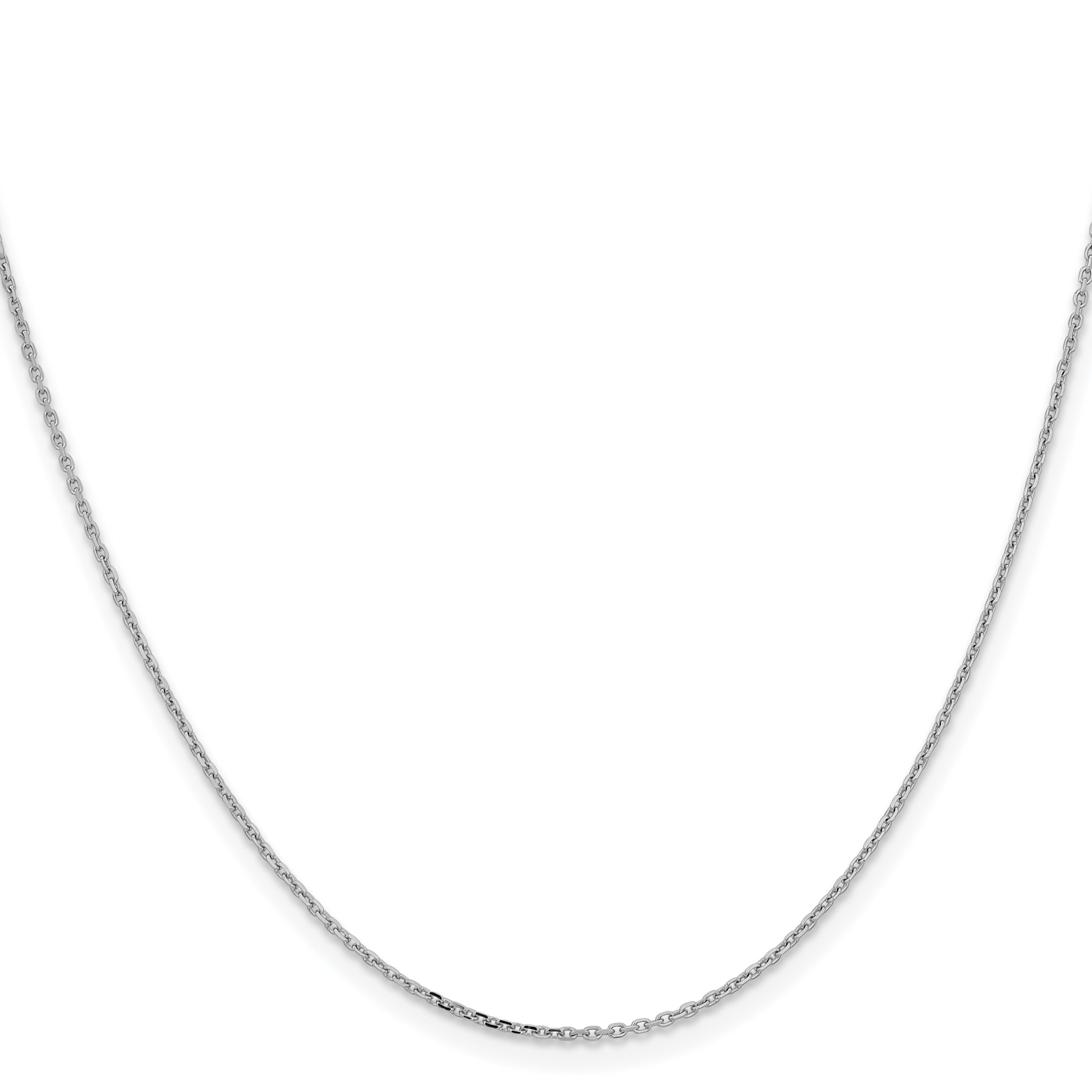 14K White Gold 1.05mm D/C Cable Chain