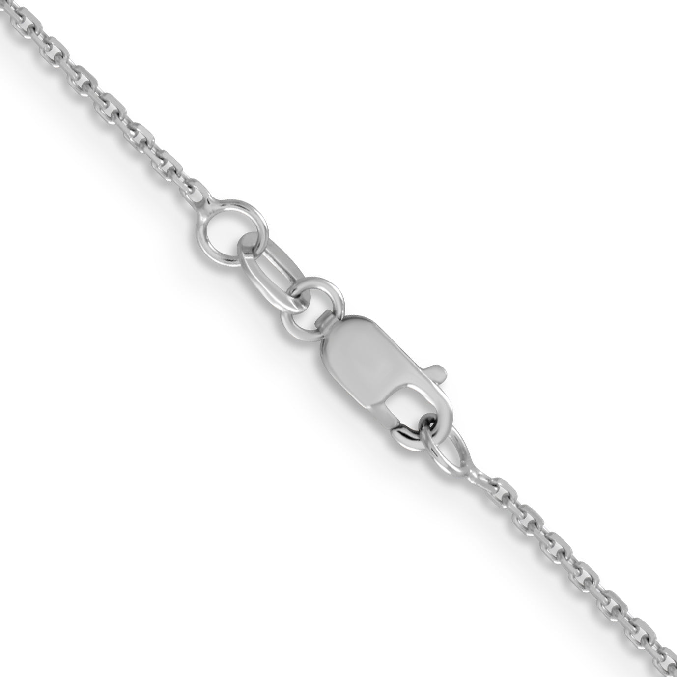 14K White Gold 1.05mm D/C Cable Chain
