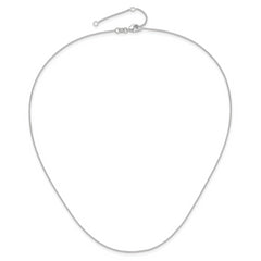 14k White Gold 1.25mm Round Cable 1in+1in Adjustable Chain