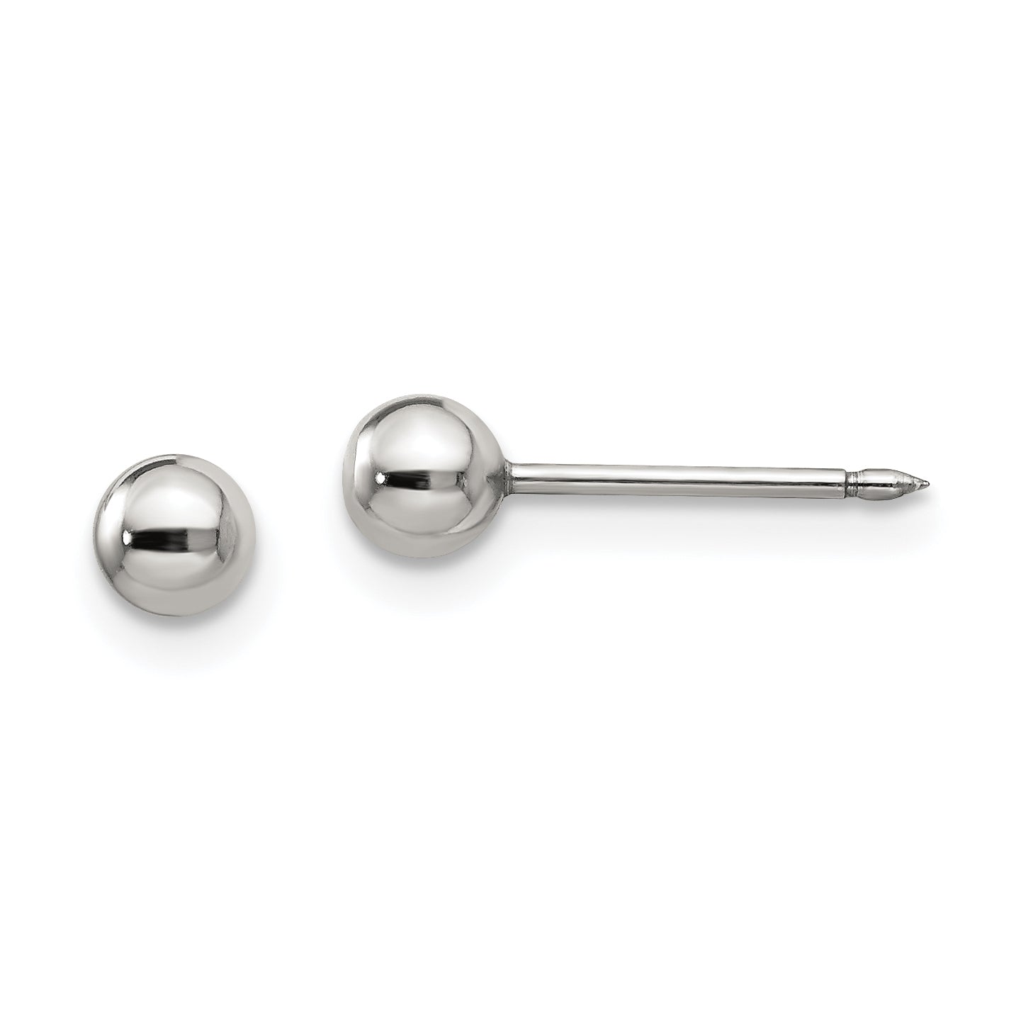 Inverness Stainless Steel Polished 4mm Ball Post Earrings