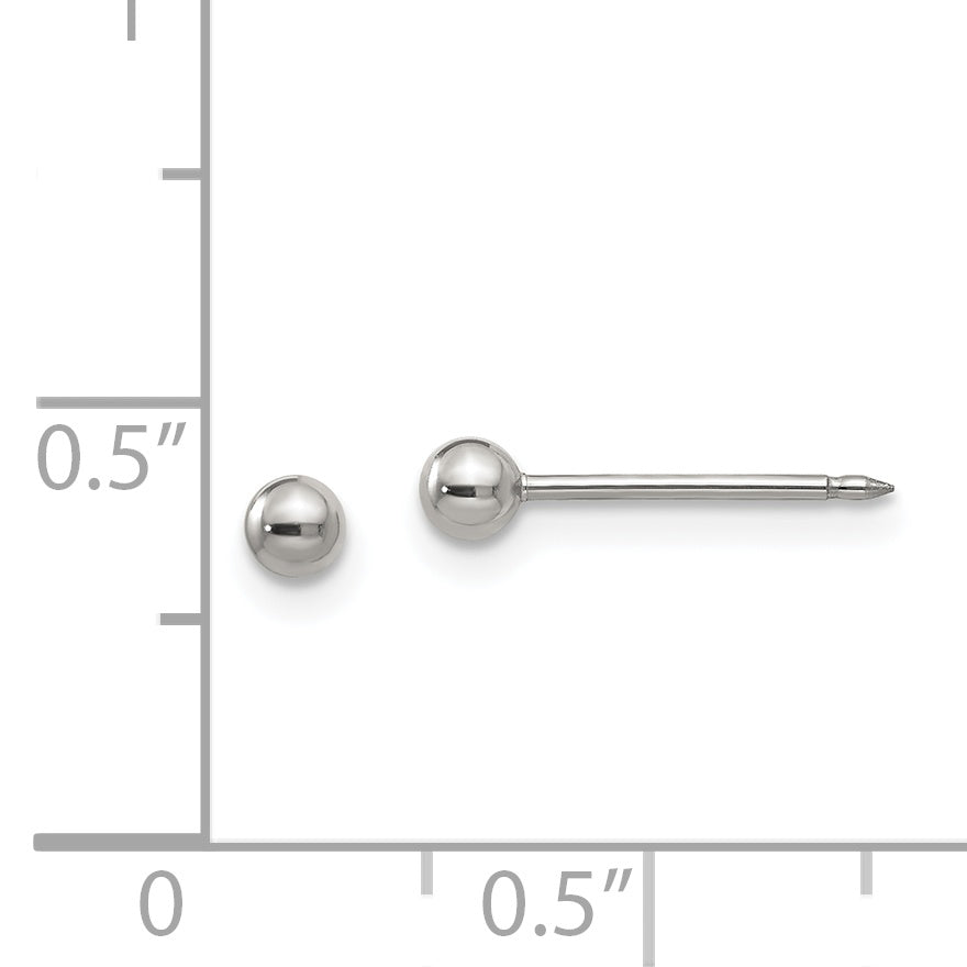 Inverness Stainless Steel Polished 3mm Ball Post Earrings