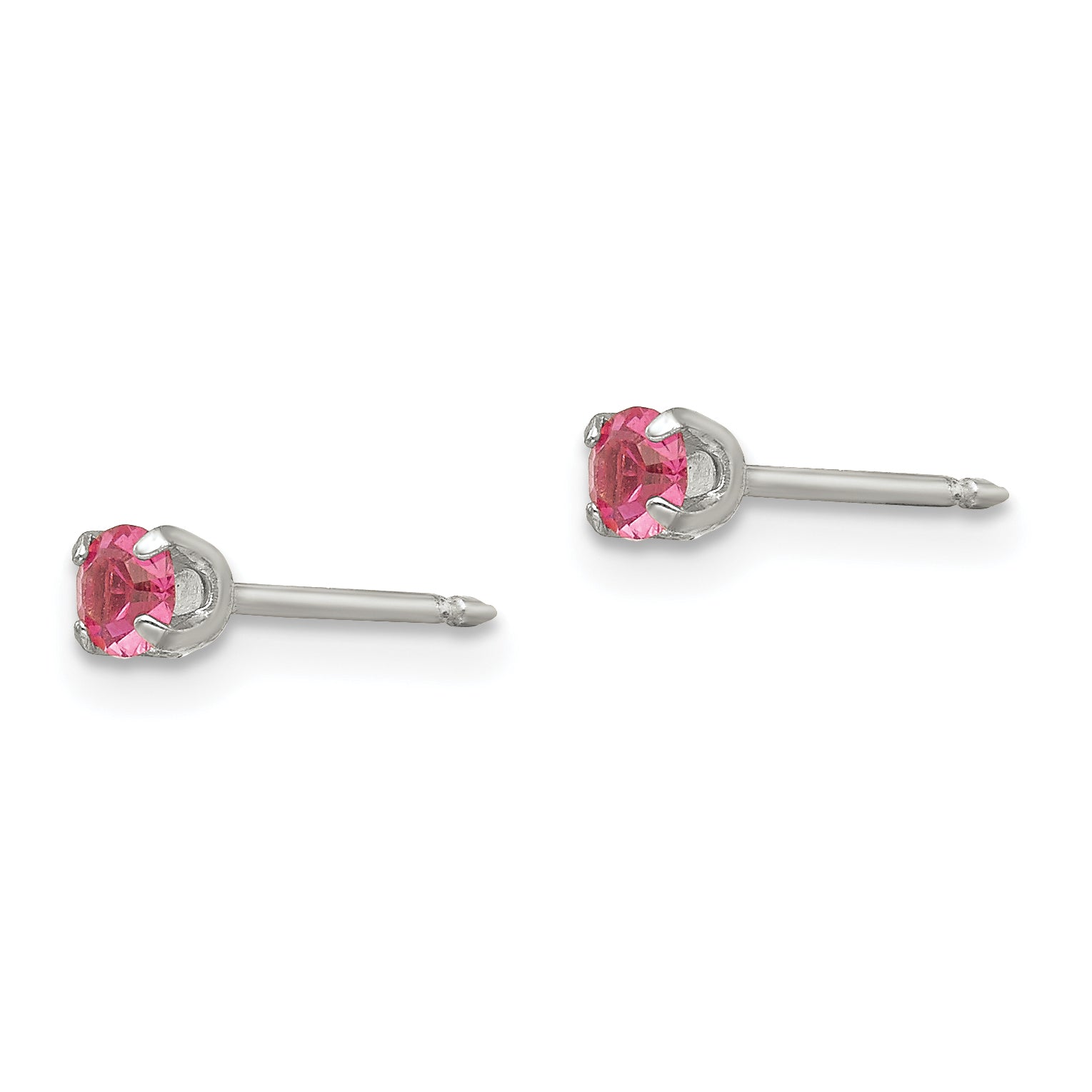 Inverness Stainless Steel 3mm Rose Crystal Earrings