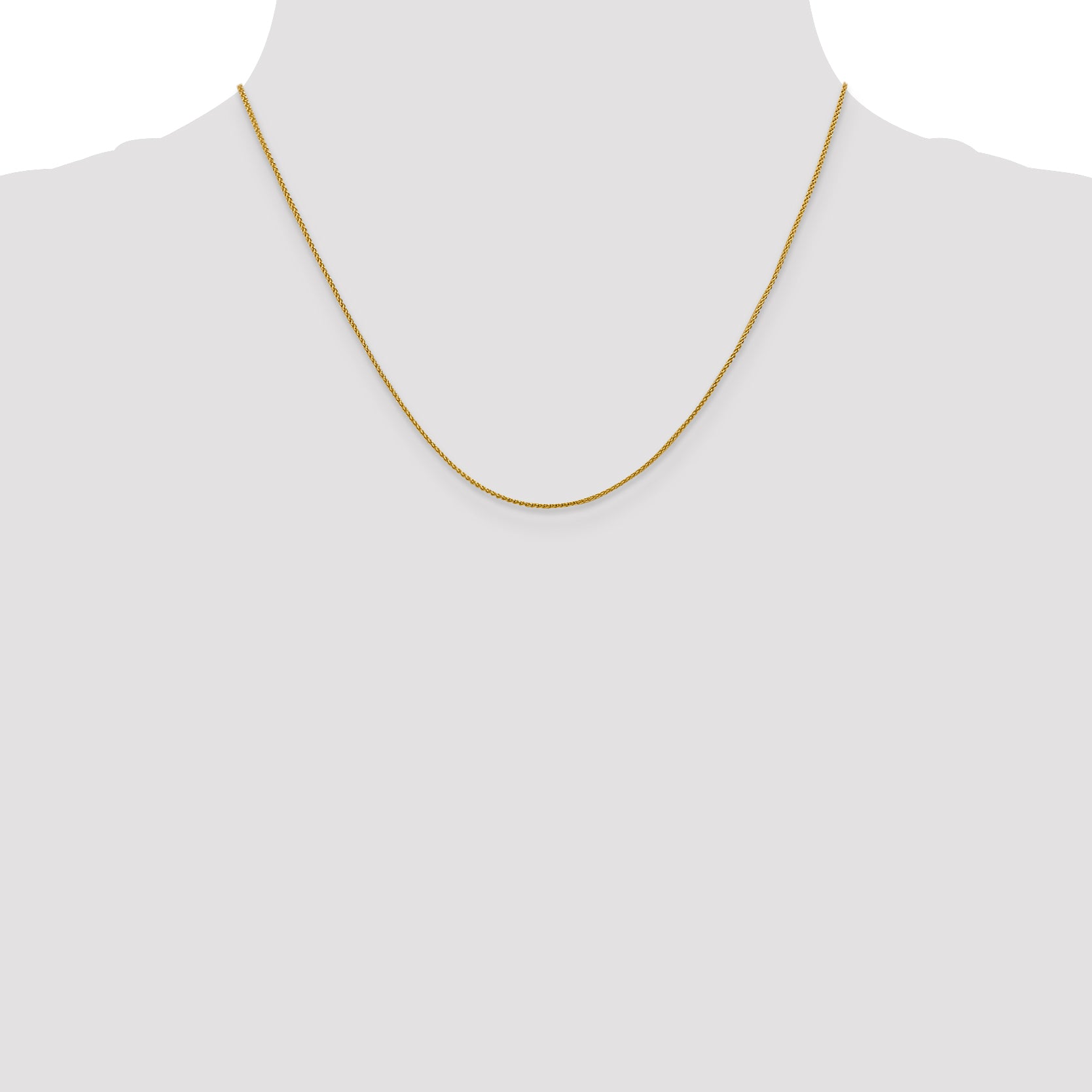 18K 16 inch 1mm Diamond-cut Spiga with Spring Ring Clasp Chain