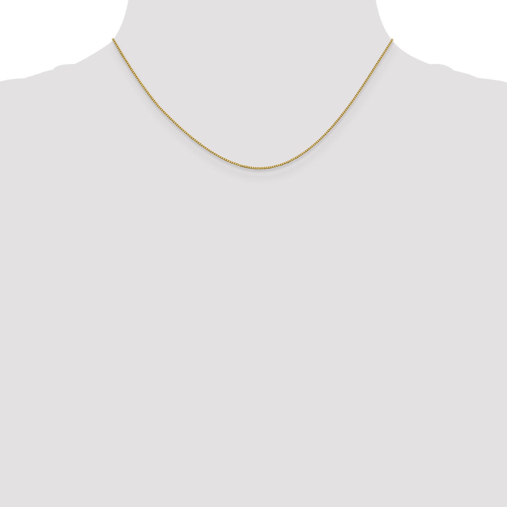 18K 16 inch .7mm Box with Lobster Clasp Chain