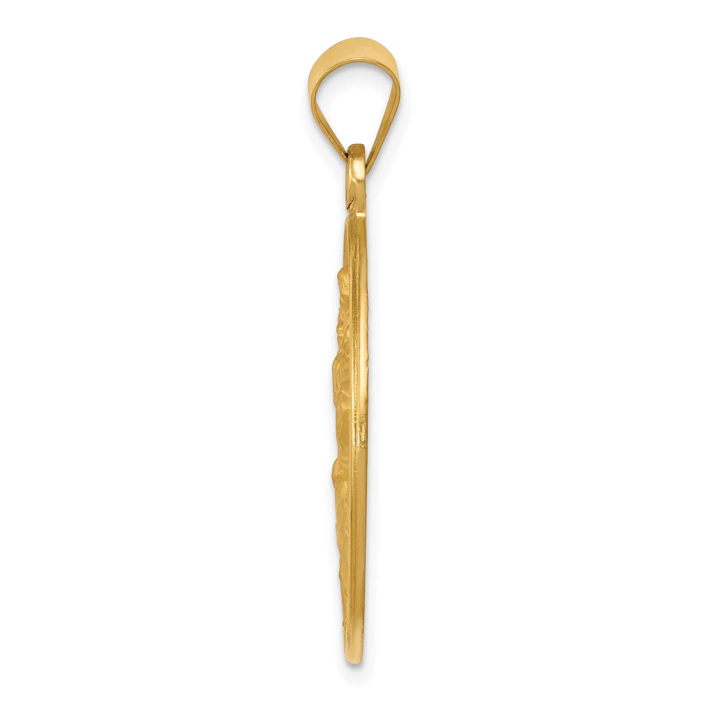 18K Gold Saint Christopher Medal Pendant with Polished Satin Finish
