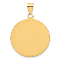 18K Gold Saint Christopher Medal Pendant with Polished Satin Finish