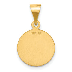 18K Gold Our Lady of Perpetual Help Medal Pendant with Polished Satin Finish