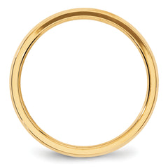 10k Yellow Gold 4mm Beveled Edge Comfort Fit Wedding Band Size 4