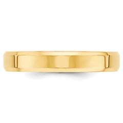 10k Yellow Gold 4mm Beveled Edge Comfort Fit Wedding Band Size 4
