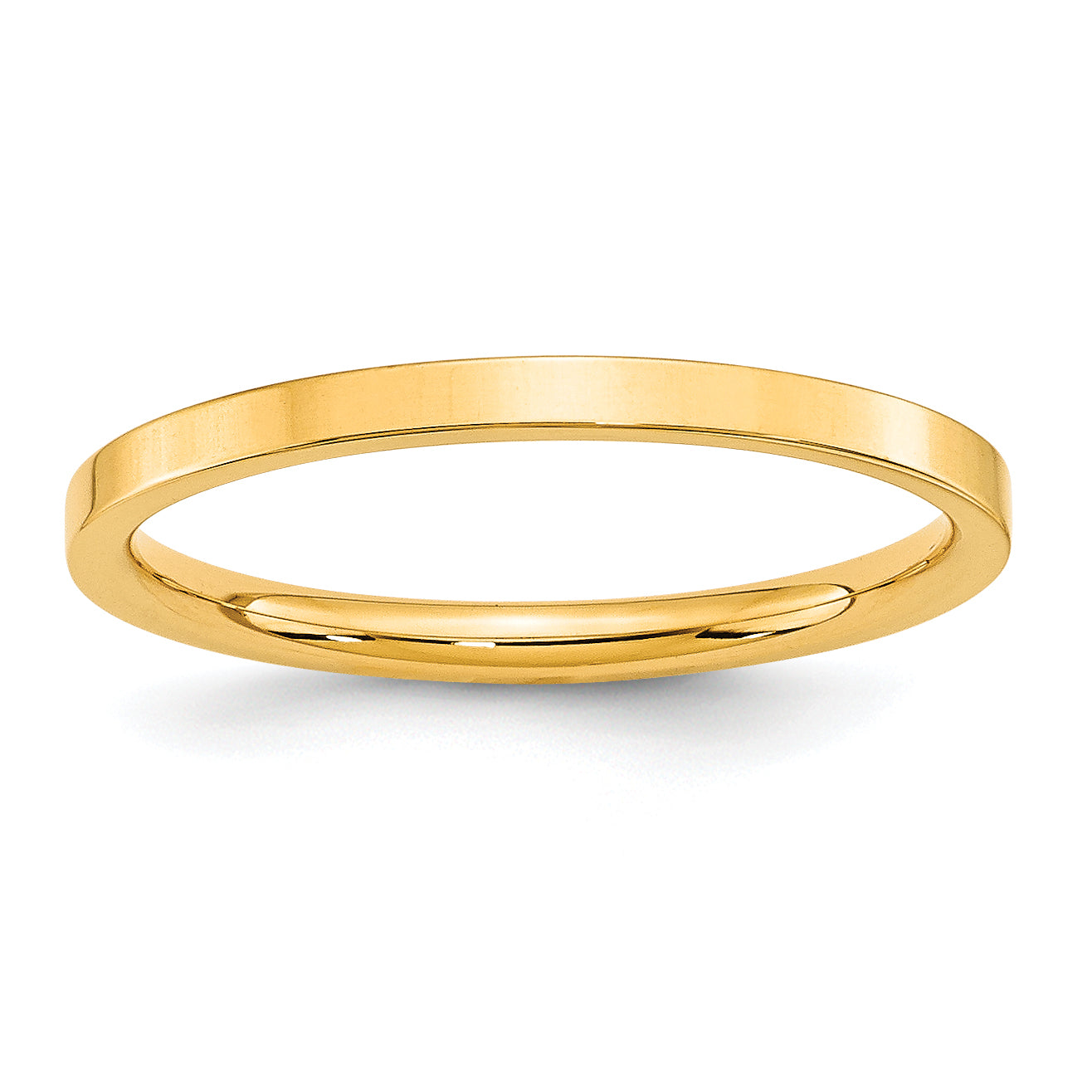 10k Yellow Gold 2mm Standard Weight Flat Comfort Fit Wedding Band Size 14 Main image