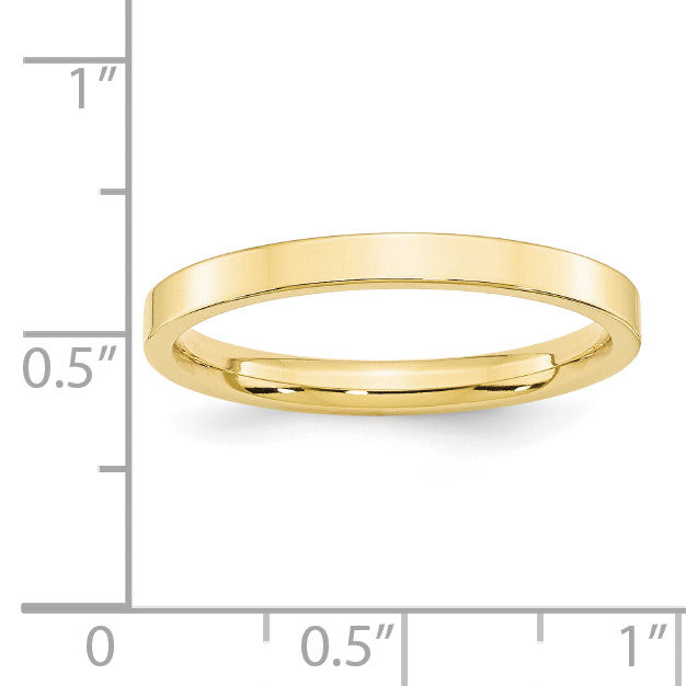 10k Yellow Gold 2.5mm Standard Weight Flat Comfort Fit Wedding Band Size 4