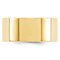 10k Yellow Gold 10mm Standard Weight Flat Comfort Fit Wedding Band Size 4