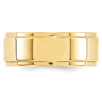 10k Yellow Gold 8mm Flat with Step Edge Wedding Band Size 4