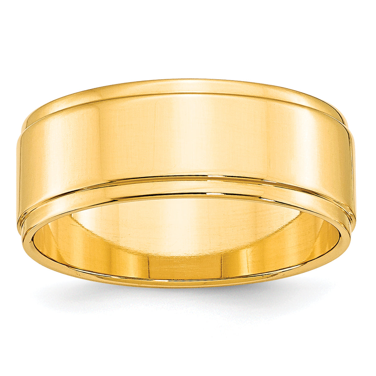 10k Yellow Gold 8mm Flat with Step Edge Wedding Band Size 14 Main image