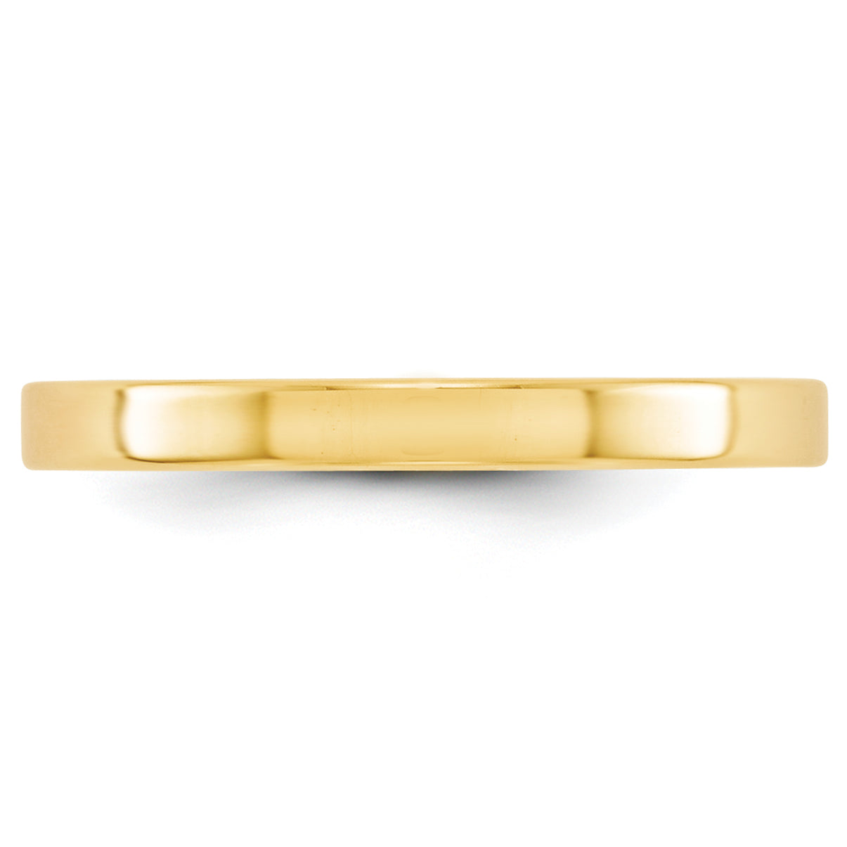 10k Yellow Gold 2.5mm Lightweight Flat Wedding Band Size 4