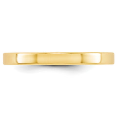10k Yellow Gold 2.5mm Lightweight Flat Wedding Band Size 4