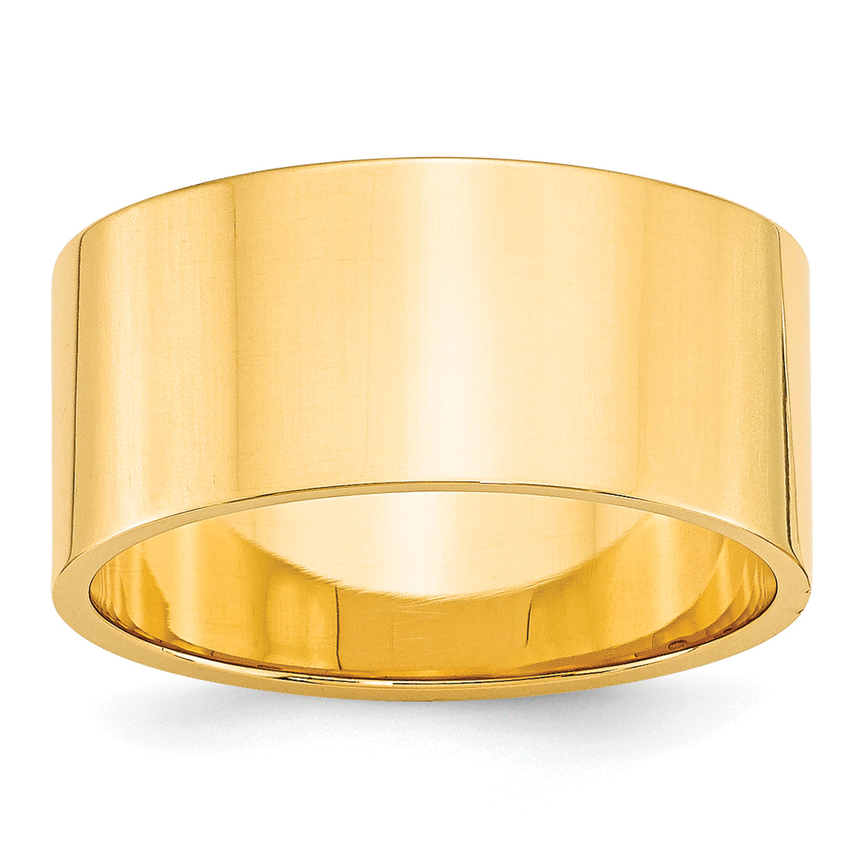 10k Yellow Gold 10mm Lightweight Flat Wedding Band Size 14 Main image