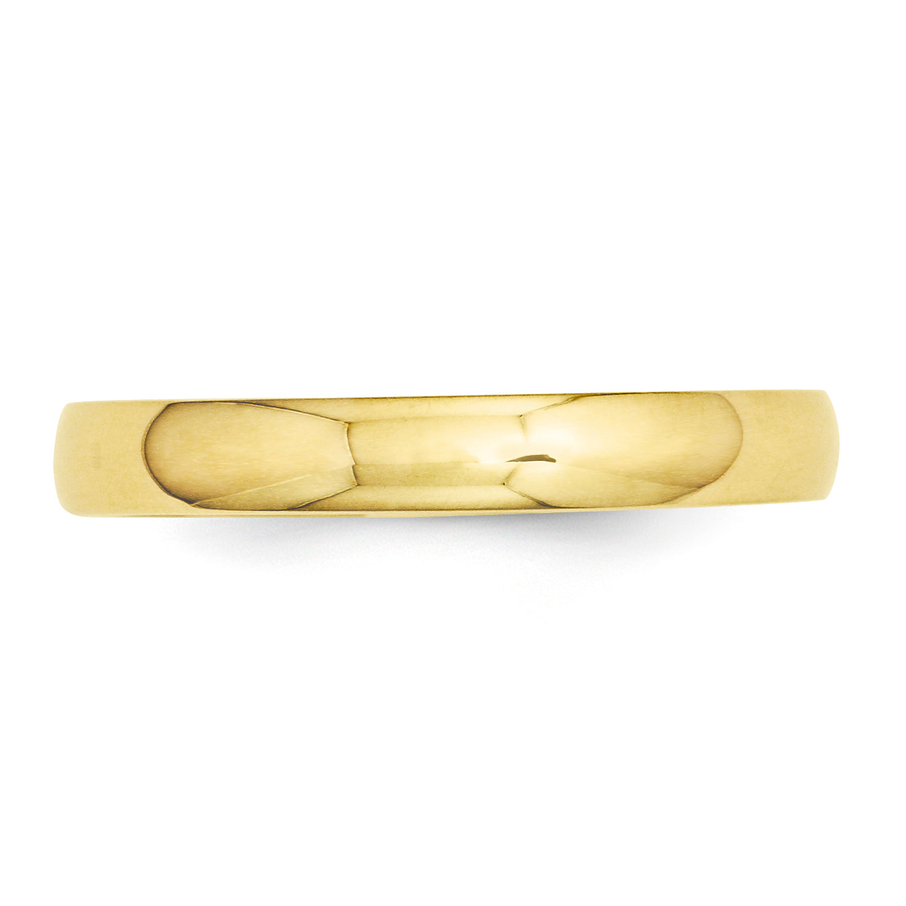 10k Yellow Gold 3mm Half Round Wedding Band Size 4