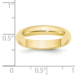 10k Yellow Gold 4mm Half Round Wedding Band Size 4
