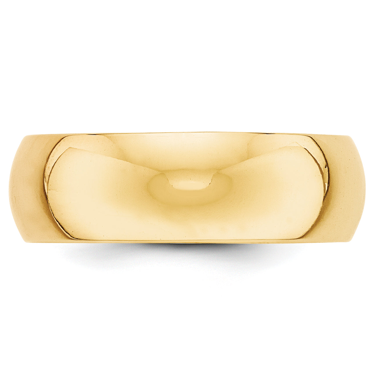 10k Yellow Gold 7mm Half Round Wedding Band Size 4
