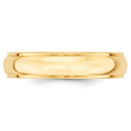 10k Yellow Gold 5mm Half Round with Edge Wedding Band Size 4