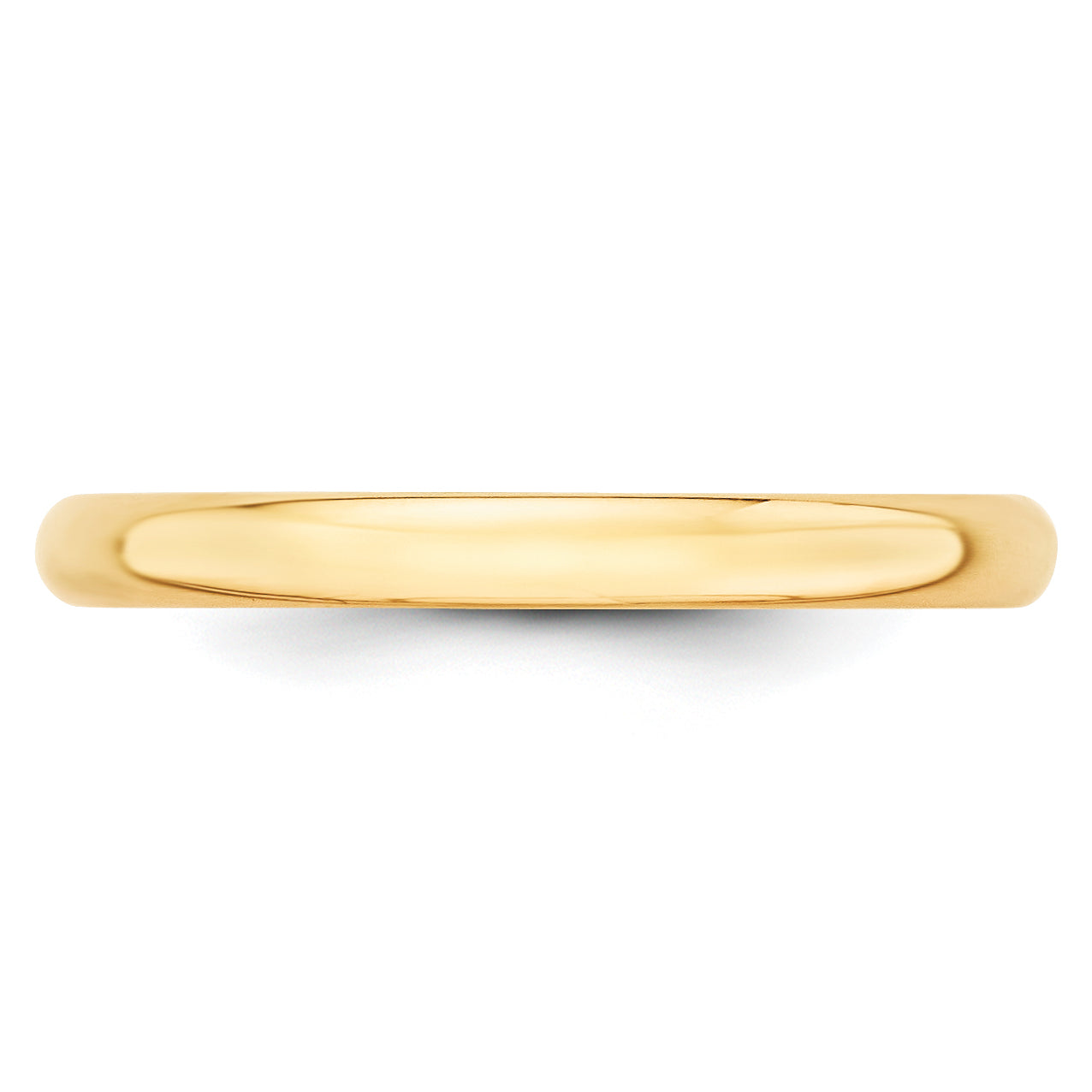 10k Yellow Gold 2.5mm Lightweight Half Round Wedding Band Size 4