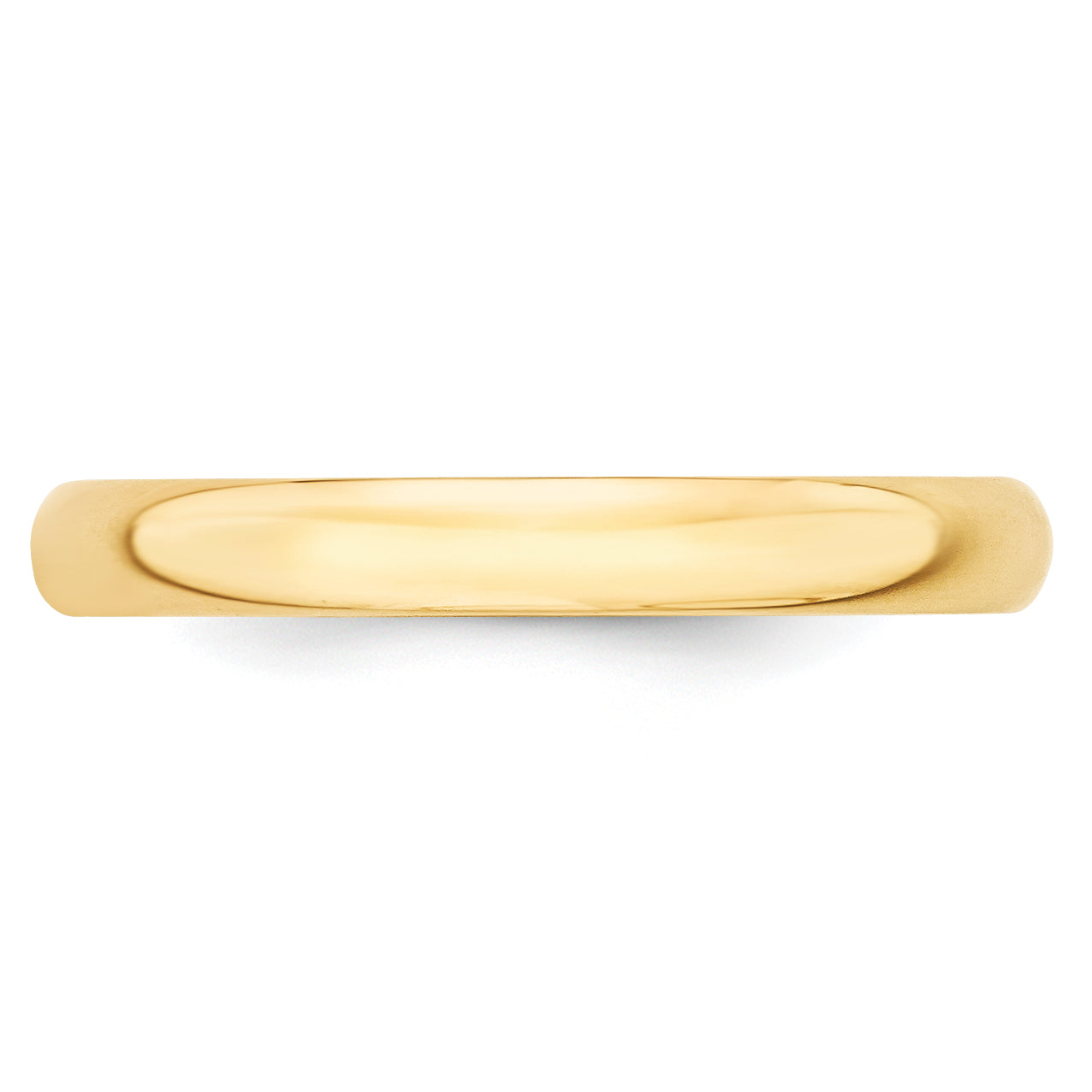 10k Yellow Gold 3mm Lightweight Half Round Wedding Band Size 4