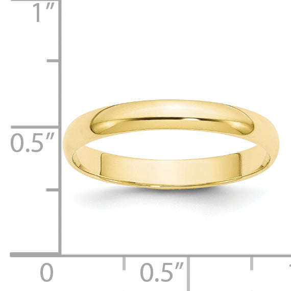 Half-Round Wedding Band in 10K Yellow Gold, 3mm