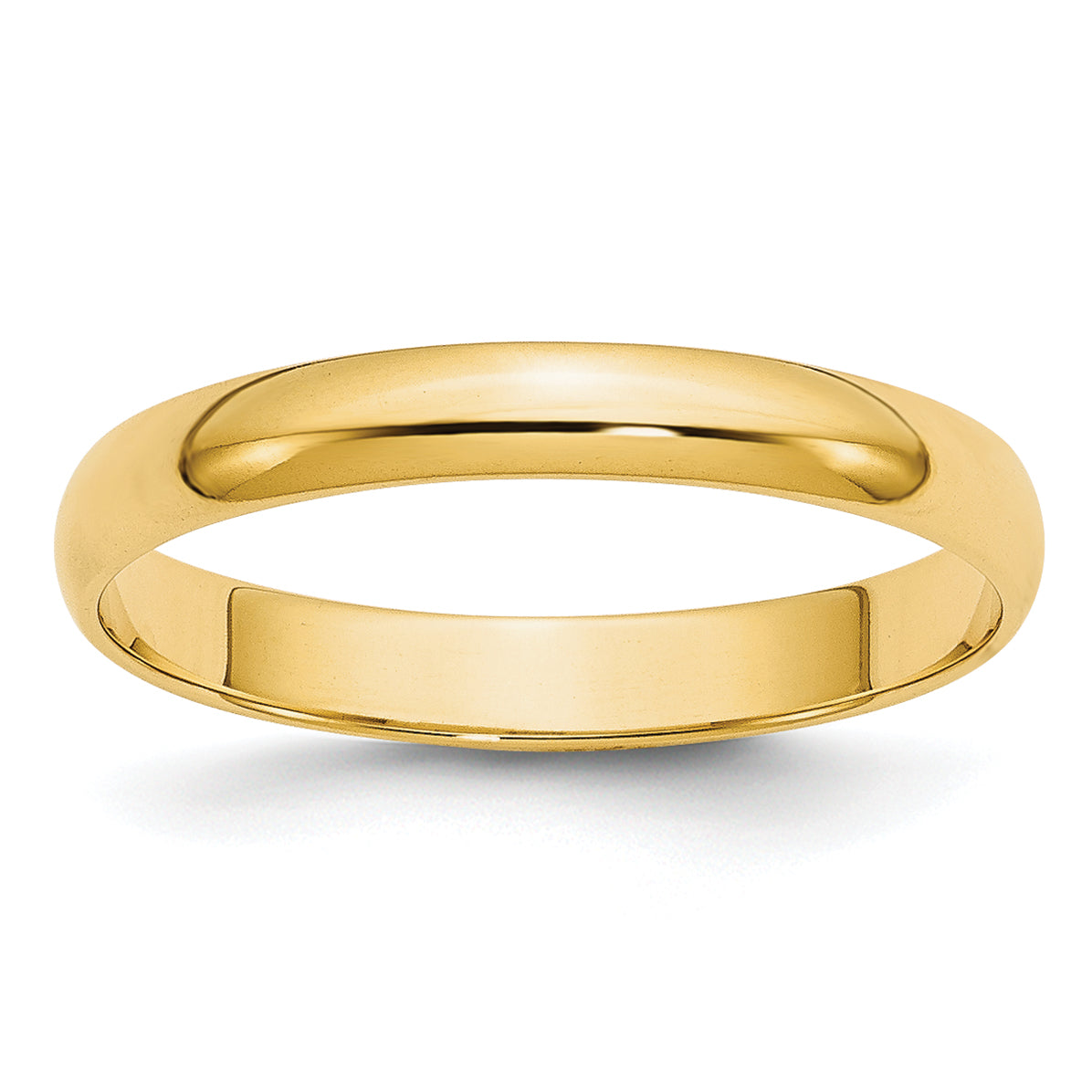 10k Yellow Gold 3mm Lightweight Half Round Wedding Band Size 14 Main image