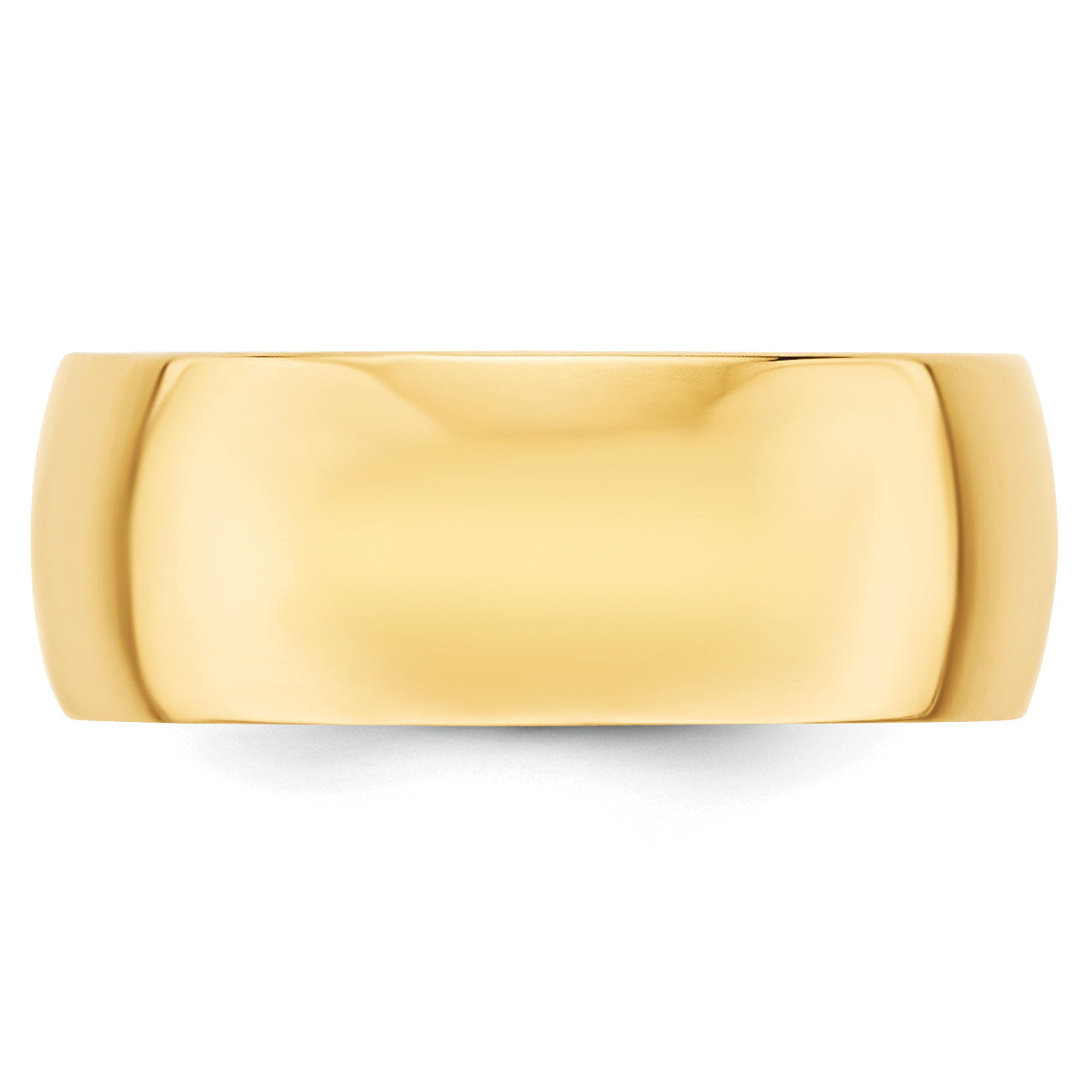 10k Yellow Gold 8mm Lightweight Half Round Wedding Band Size 4 - 4