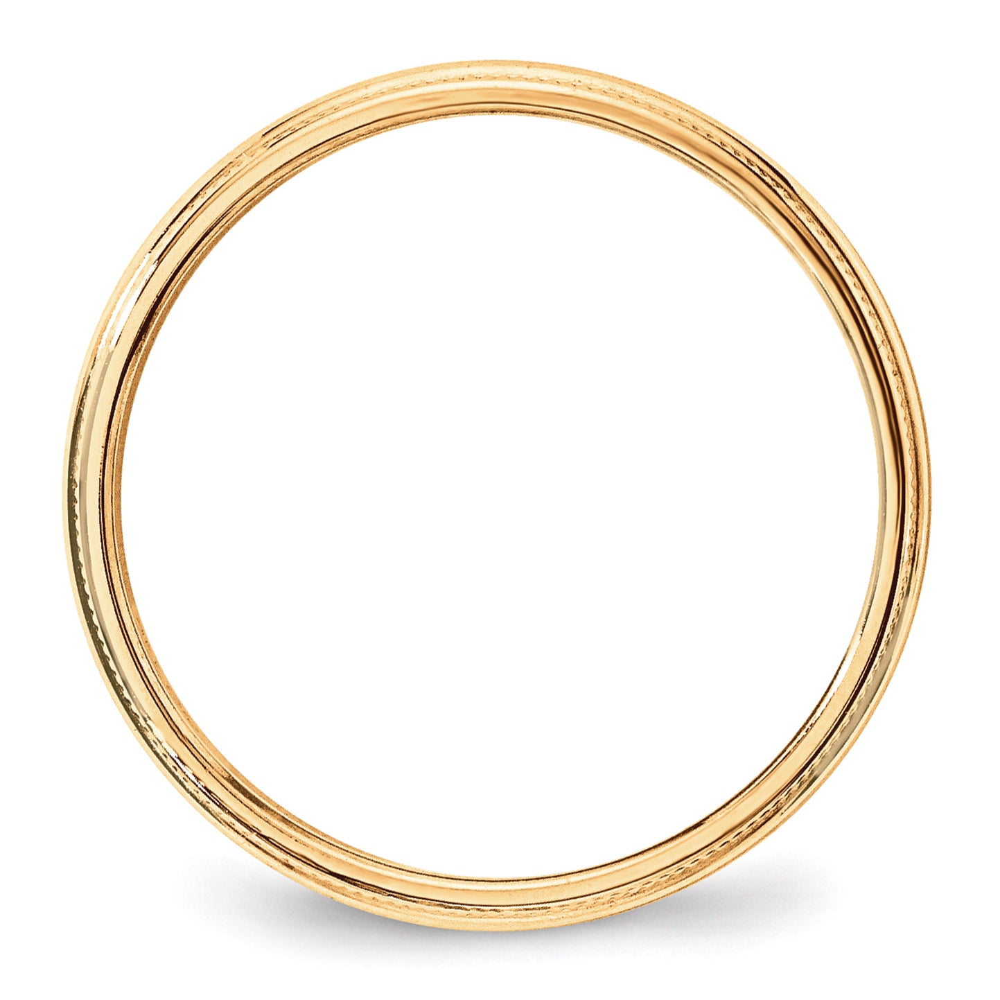 10k Yellow Gold 3mm Lightweight Milgrain Half Round Wedding Band Size 4