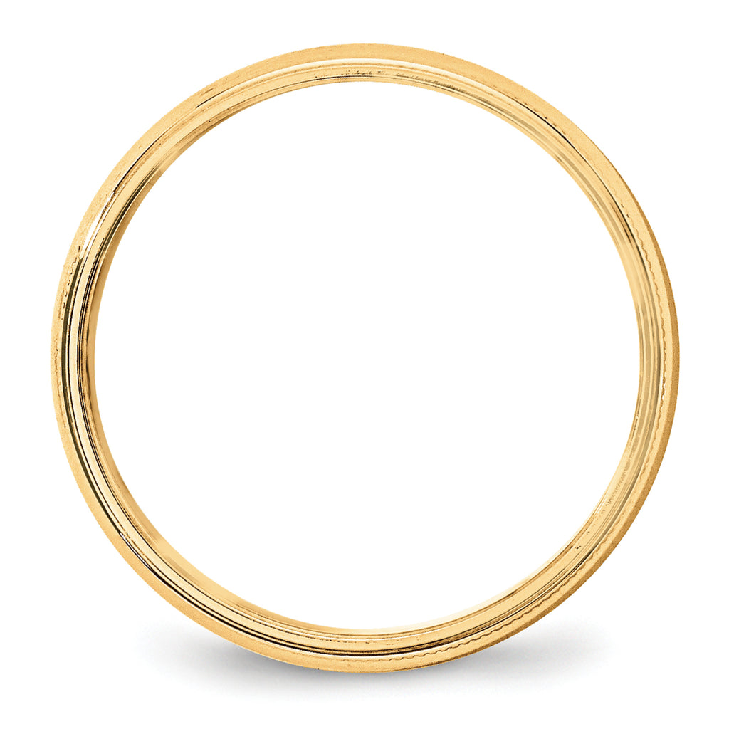 Milgrain Half-Round Wedding Band in 10K Yellow Gold, 5mm