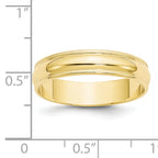 Milgrain Half-Round Wedding Band in 10K Yellow Gold, 5mm