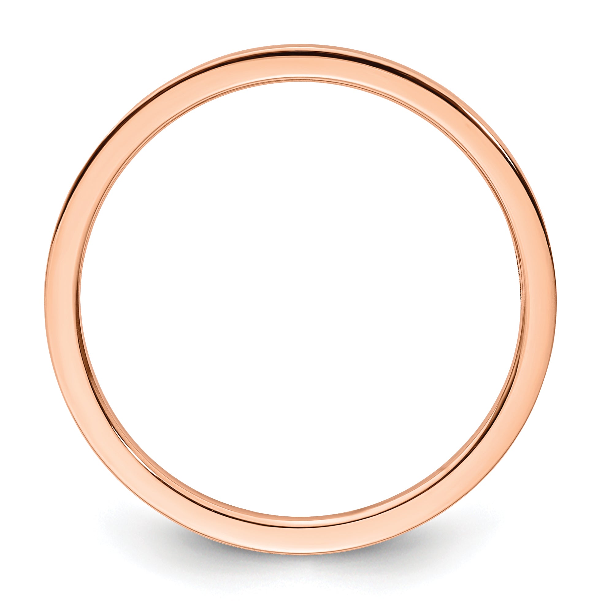 10K Rose Gold 1.2mm Flat Polished Stackable Band Size 4.5