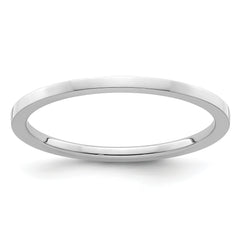 10K White Gold 1.2mm Flat Polished Stackable Band Size 10