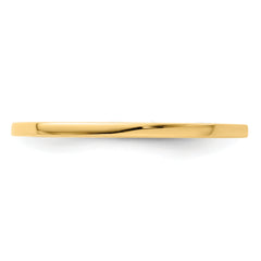 10K Yellow Gold 1.2mm Flat Polished Stackable Band Size 4