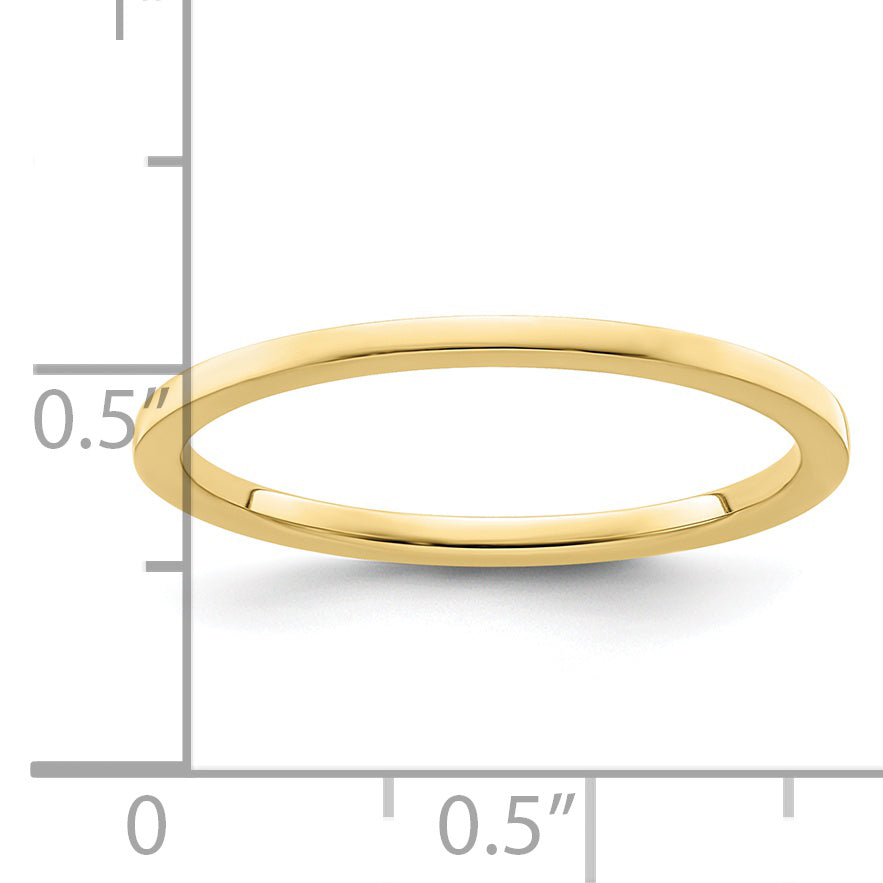 10K Yellow Gold 1.2mm Flat Polished Stackable Band Size 4