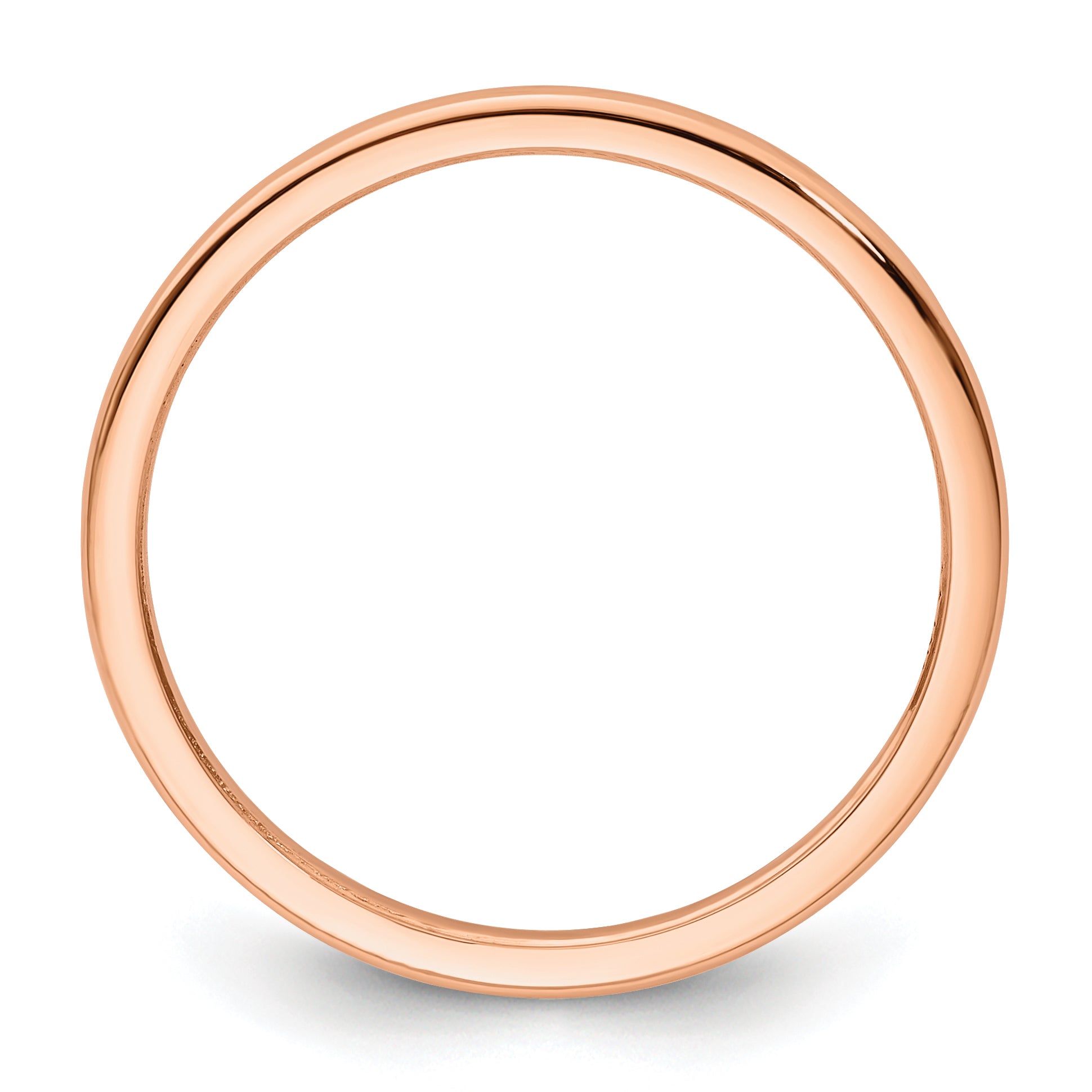 10K Rose Gold 1.2mm Half Round Polished Stackable Band Size 4.5