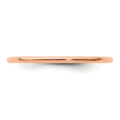 10K Rose Gold 1.2mm Half Round Polished Stackable Band Size 4.5