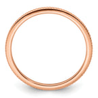 10K Rose Gold 1.2mm Beaded Stackable Band Size 4.5